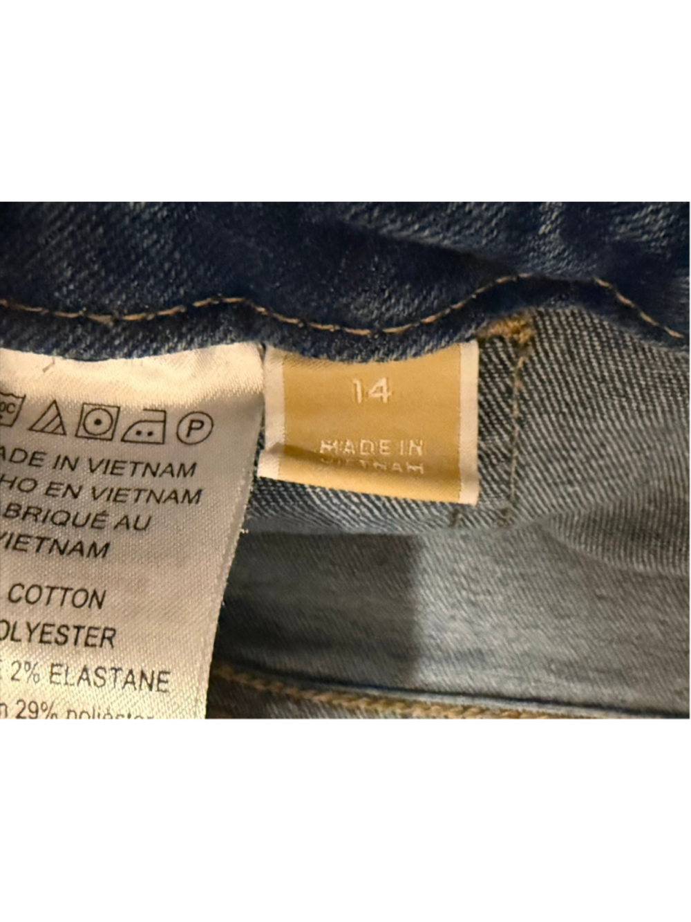 Michael Kors Women’s Straight Leg Trouser Jeans Stretch Denim Sz 14 Gold Accent - Picture 6 of 8